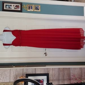 Ally's Red Maxi Dress With Beads